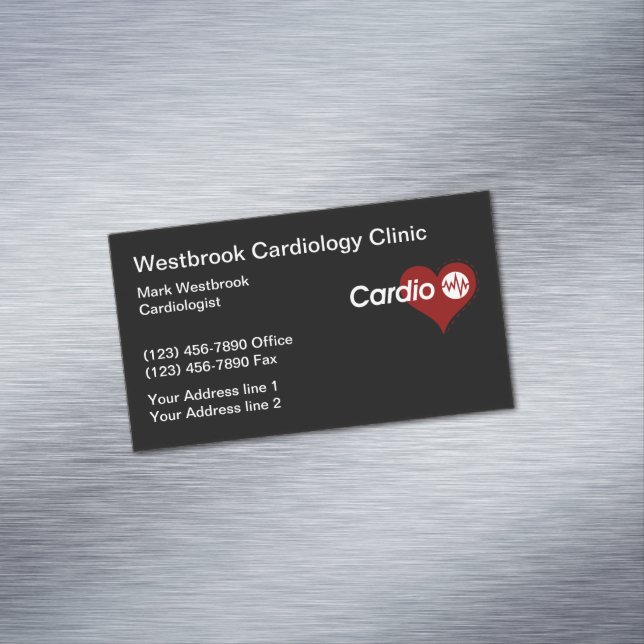 Aimant de carte de visite moderne de cardiologue m (In Situ)