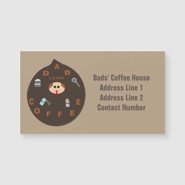 Aimant de carte de visite Papa drôle monstre aime  (Devant)