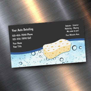 Aimant de carte de visite pour services de detaili