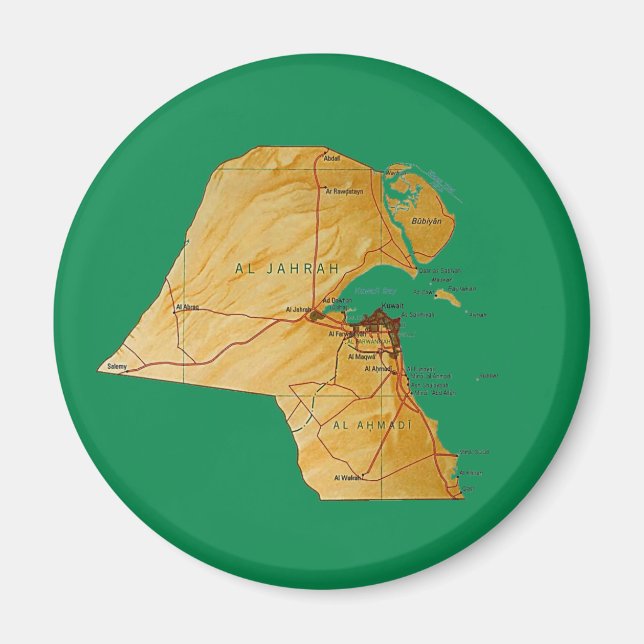 Aimant de carte du Koweït (Devant)