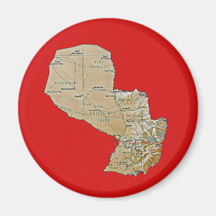 Aimant de carte du Paraguay