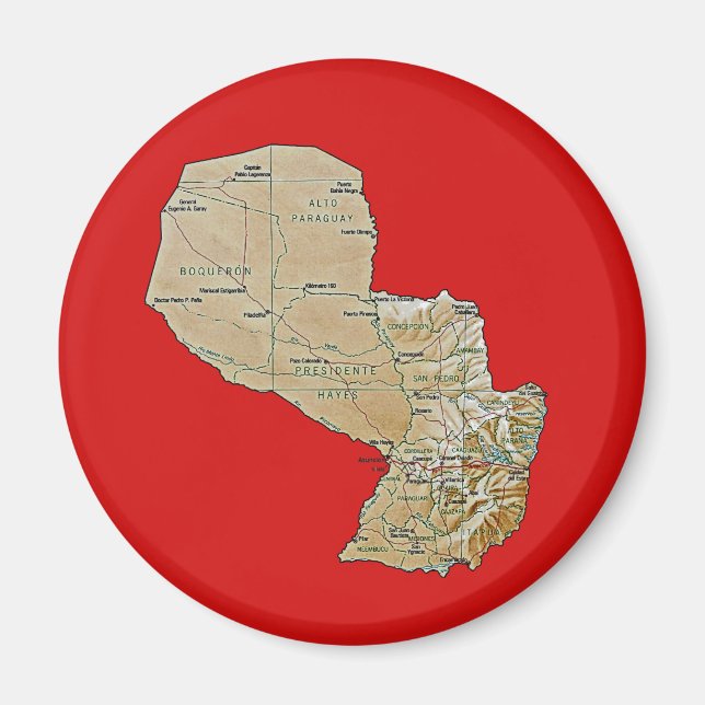 Aimant de carte du Paraguay (Devant)