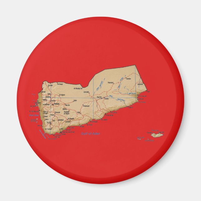 Aimant de carte du Yémen (Devant)
