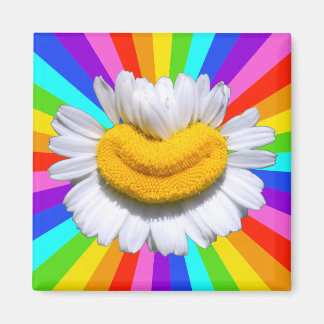 Aimant de Chamomile Radieux Sourire Arc-en-Ciel Au