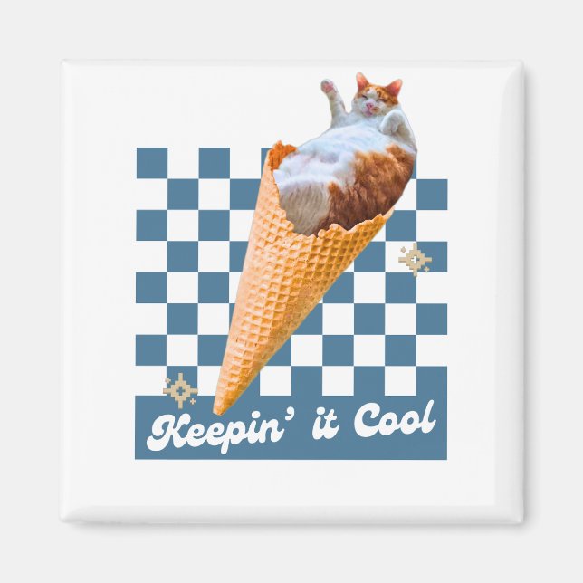 Aimant de chat amusant (Devant)