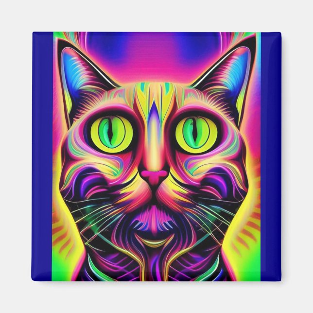 aimant de chat curieux (Devant)