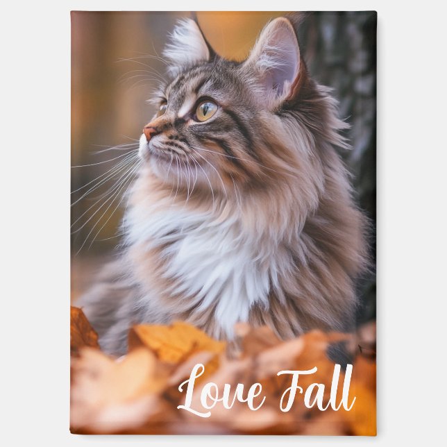 Aimant de chat d'automne (Recto)