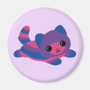 Aimant de chat de la fierté bisexuelle