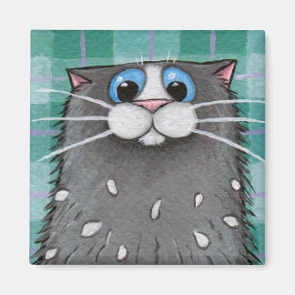 Aimant de chat gris facturé statiquement