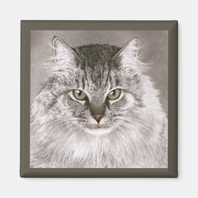 Aimant de chat - "Merlin" (Devant)