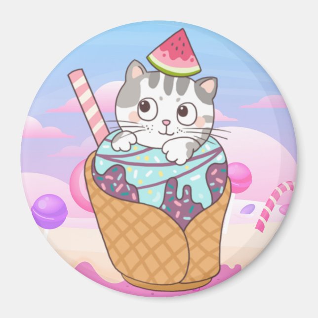 Aimant de chat mignon (Devant)