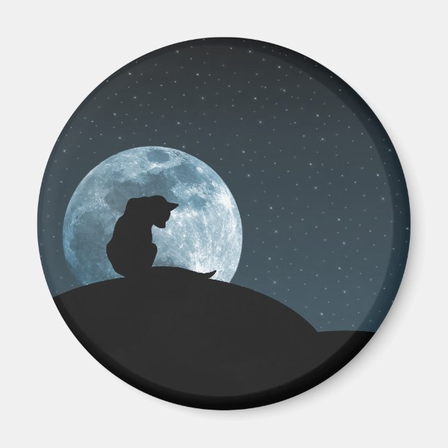 Aimant de chat noir (Devant)