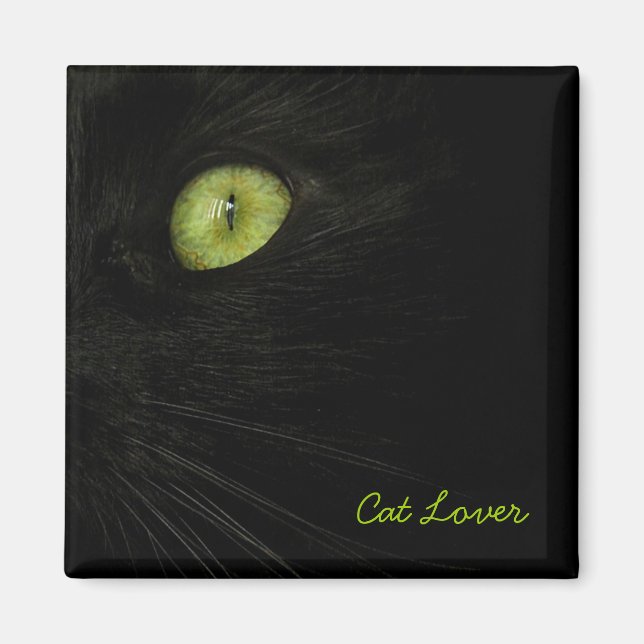 Aimant de chat noir (Devant)