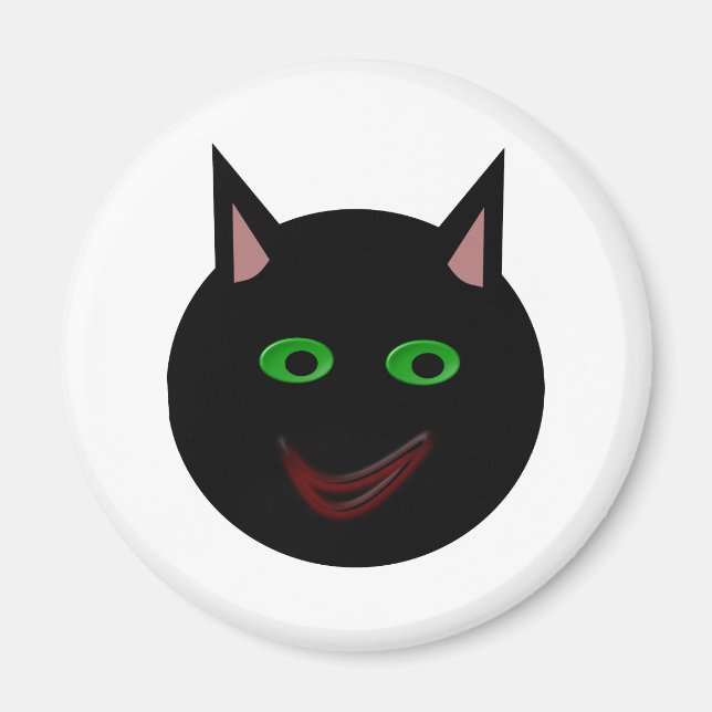 Aimant de chat noir d'Halloween (Devant)