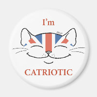 Aimant de chat patriotique