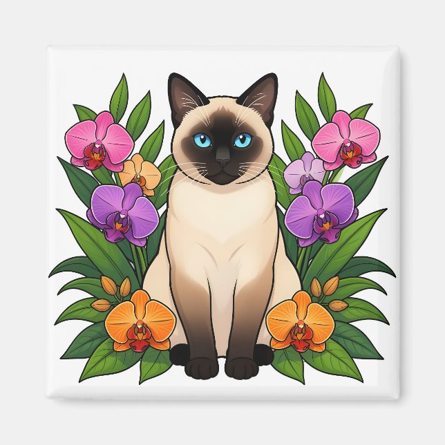 aimant de chat siamois tropical (Devant)