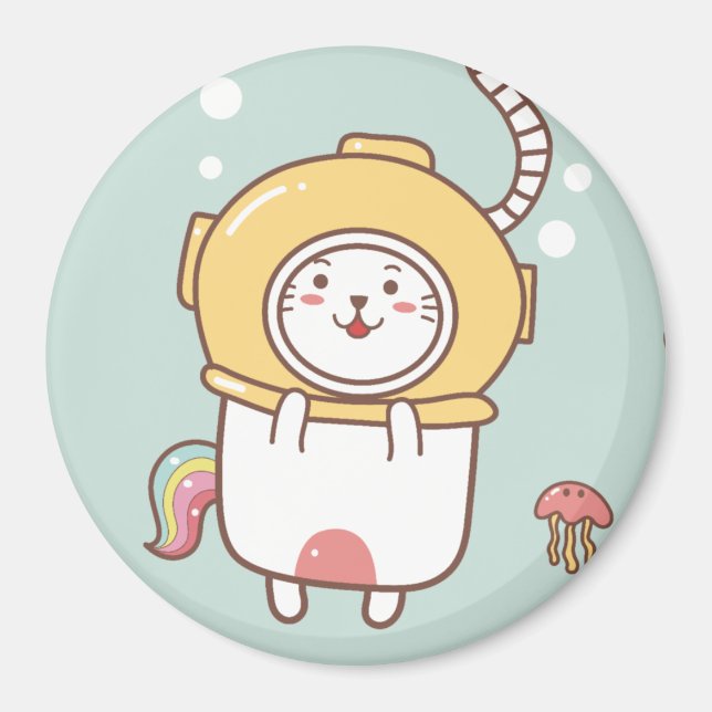 Aimant de chat Unicorne (Devant)