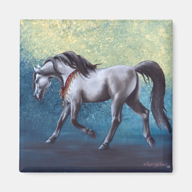 Aimant de cheval arabe intemporel (Devant)
