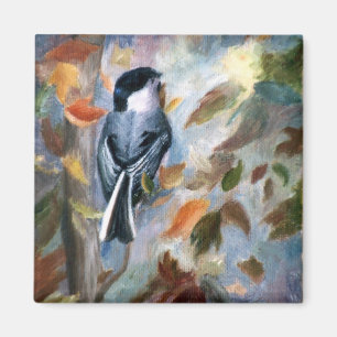 Aimant de Chickadee en automne