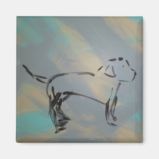 Aimant de chien carré (Devant)
