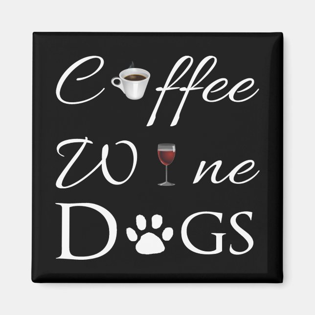 Aimant de chien de vin de café (Devant)