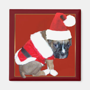 Aimant de chiot de boxeur de Noël