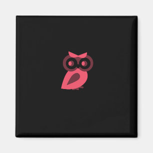 Aimant de Chouette rose
