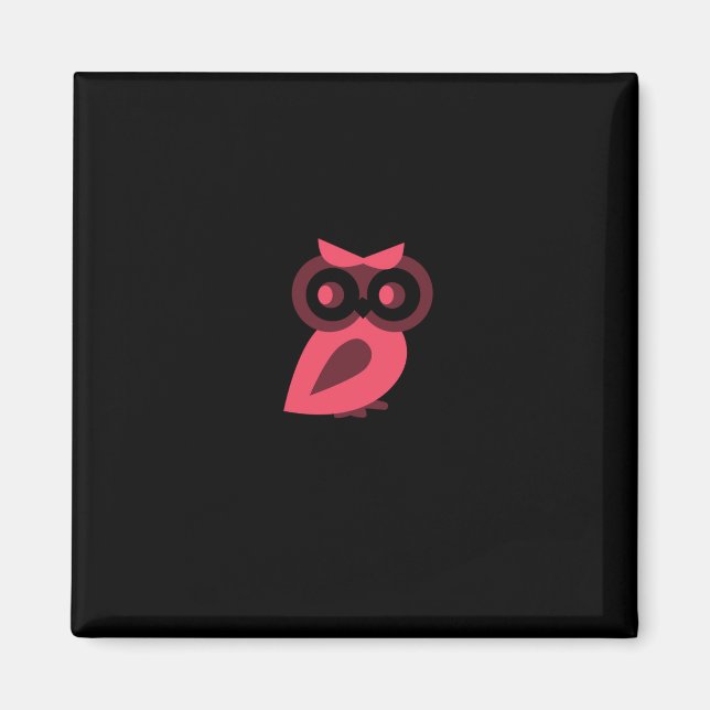 Aimant de Chouette rose (Devant)