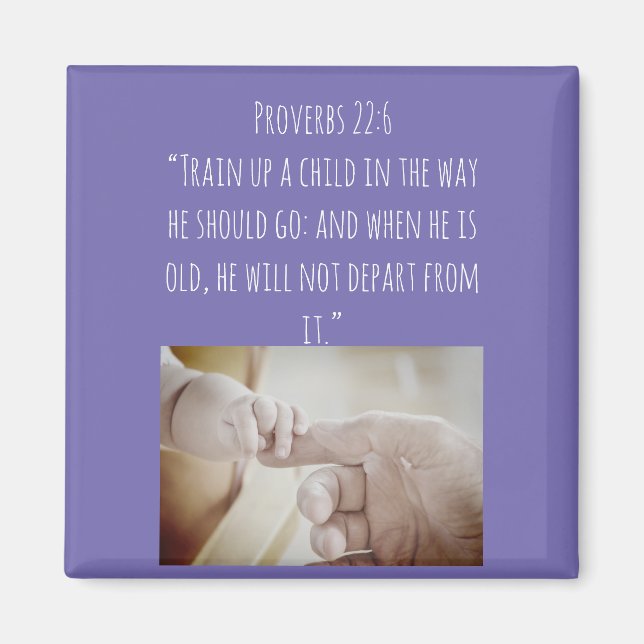 Aimant de citation biblique pour élever un enfant (Devant)