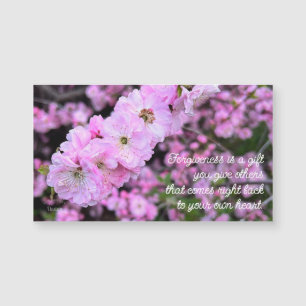 Aimant de citation de pardon avec photo de fleurs
