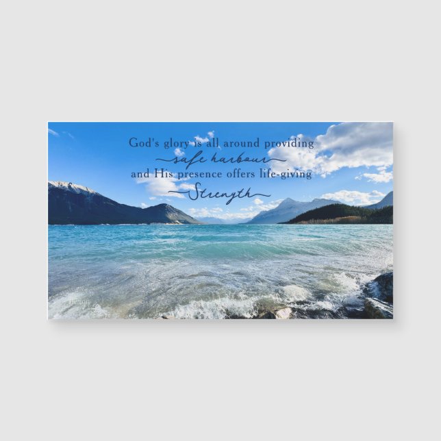 Aimant de citation inspirante de photo de lac de m (Devant)