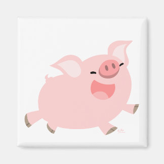 Aimant de cochon joyeux