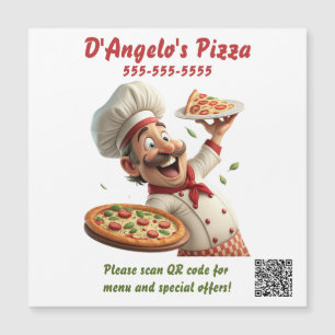 Aimant de code QR de restaurant de pizza modifiabl