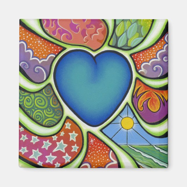 Aimant de coeur bleu (Devant)