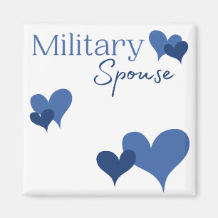 Aimant de coeur bleu conjoint militaire 