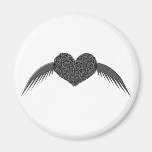 Aimant de cœur d'amour ailé gothique