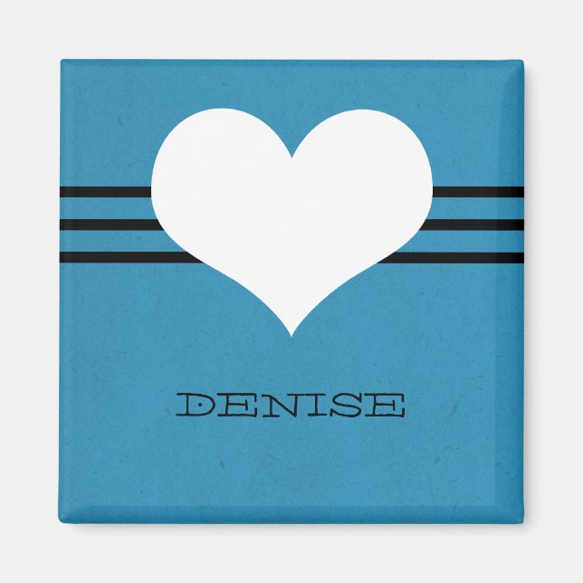 Aimant de coeur moderne bleu (Devant)