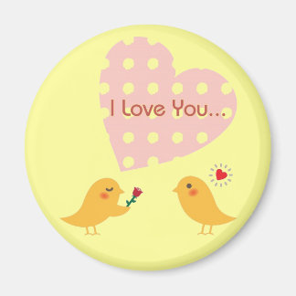Aimant de conception d'oiseau 'Je t'aime'2