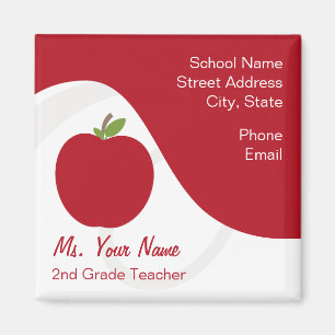 Aimant de contact de professeur - Apple rouge