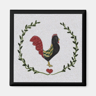 Aimant de coq d'art populaire et de guirlande de c