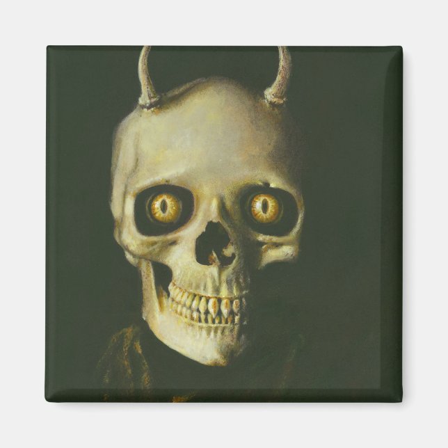 Aimant de crâne de diable gothique (Devant)