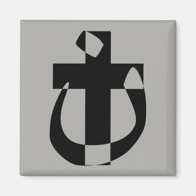 Aimant de croix chrétienne de solidarité symboliqu (Devant)