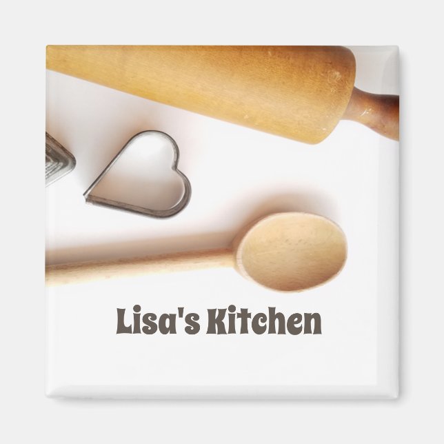 Aimant de cuisine à broche roulante vintage cuillè (Devant)