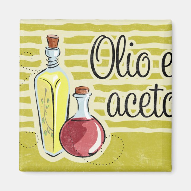 Aimant de cuisine à l'huile et au vinaigre italien (Devant)