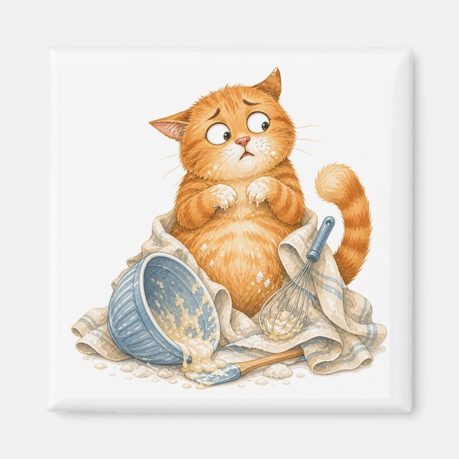 Aimant de cuisine chat drôle   (Devant)