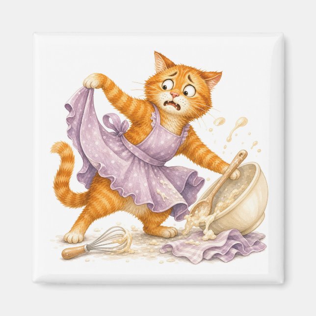 Aimant de cuisine chat drôle   (Devant)