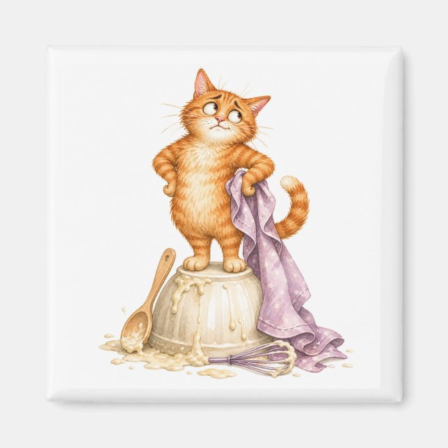 Aimant de cuisine chat drôle   (Devant)