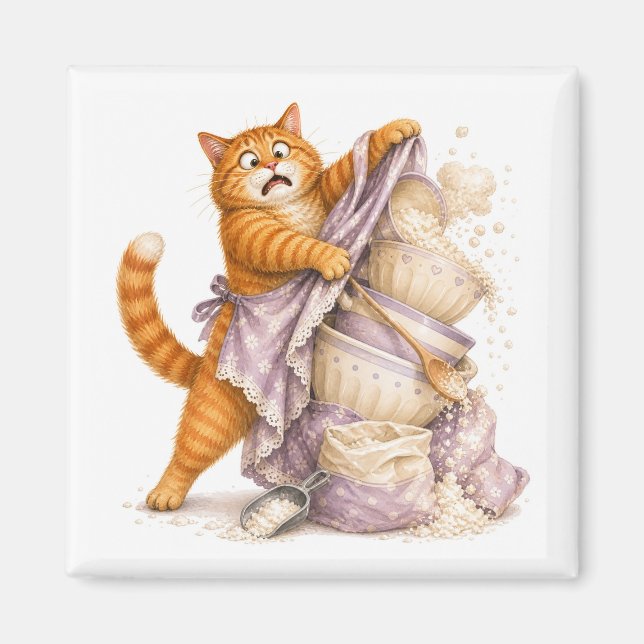Aimant de cuisine chat drôle   (Devant)