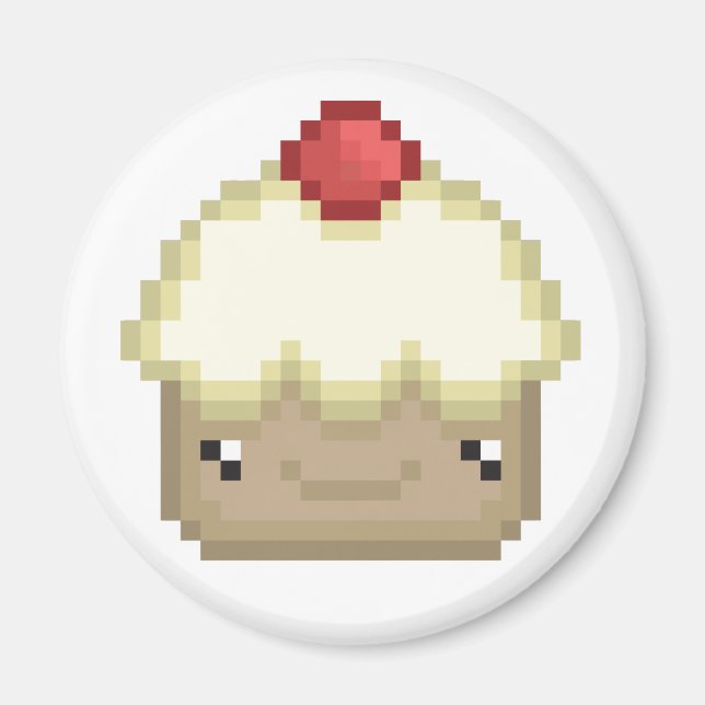 aimant de cupcake pixel (Devant)