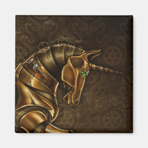 Aimant de damassé de licorne de Steampunk